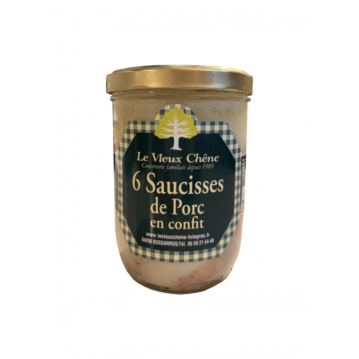 6 saucisses de porc en confit
