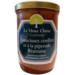 3 saucisses confites et à la piperade 750g